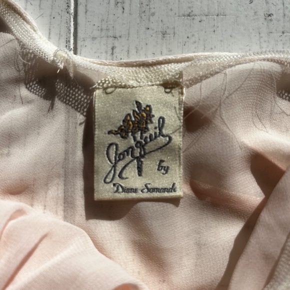 Vintage Lingerie Jon quil by Diane Samandi Baby Pink Teddy w lace detail. Sz L - Picture 3 of 7